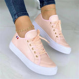 Trendy Round Toe Smooth PU Lace Up Flat Shoes for Women