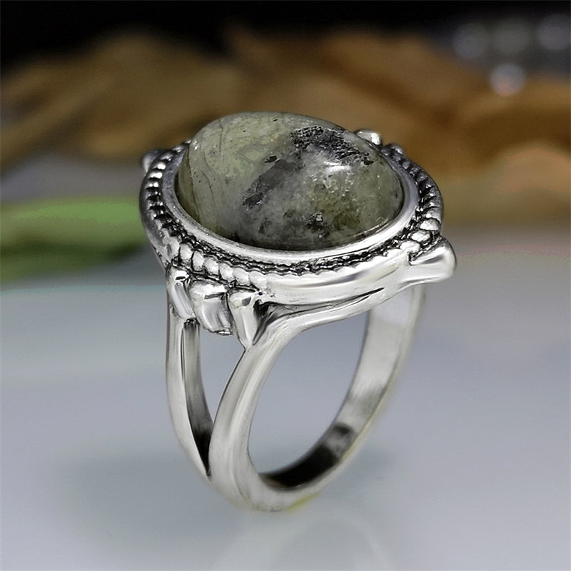 Unisex Old Stunning Natural Moonstone Silver Rings