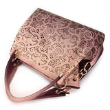 Women Elegant Vintage Hollow Out PU Leather Handbags