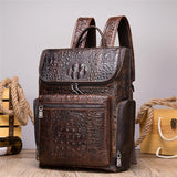 Men's Alligator Pattern Leather Hipster Backpacks