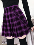 Women's Sexy Tartan Plaid Pleated Mini Skirt