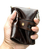 Mens Anti-Theft Multipockets Vintage Leather Wallets