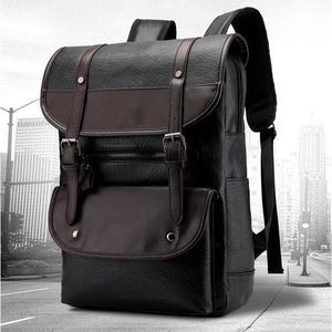 Stylish Leather Casual Multifunctional Travel Backpack for Men