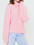 Winter High Collar Candy Color Knitted Sweaters for Sweet Lady