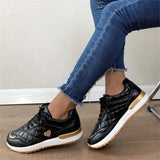 Women's Lace Up Thick Sole Flat Running Shoes