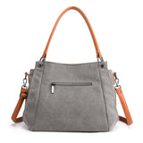 Women's Multi-pocket Shoulder Bag Fashion Cotton Canvas Handbag Tote Purse