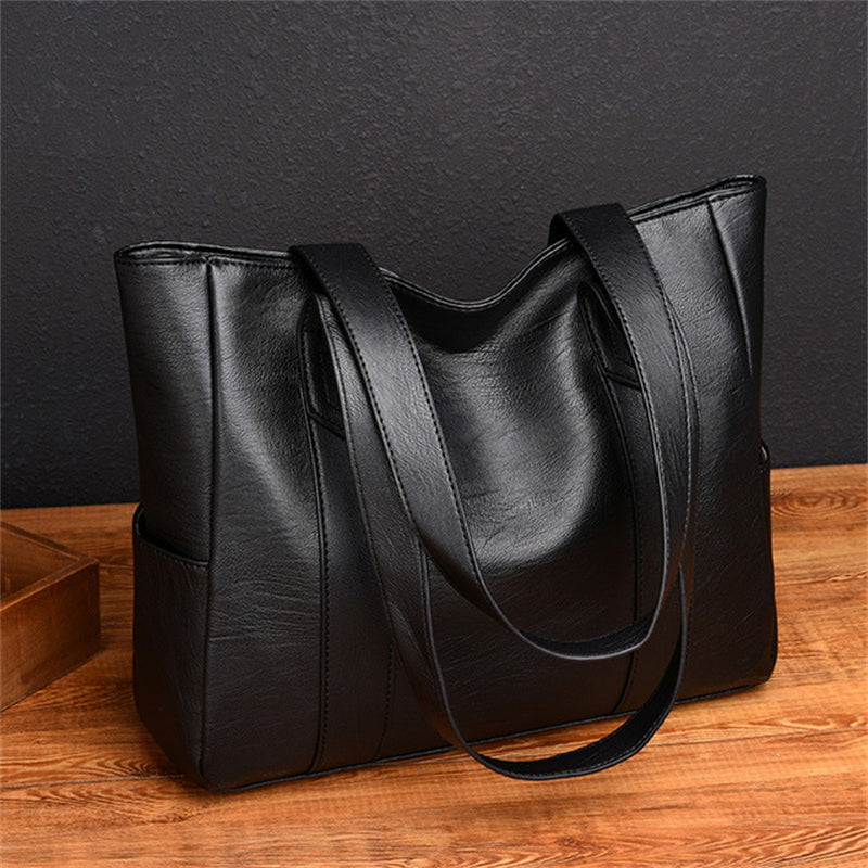 New Simple Style Casual Fashion PU Leather Bucket Bag Handbags