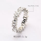 Women's Colorful Ladder Electrocardiogram Fashion Ring