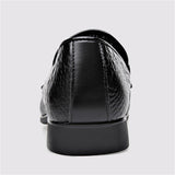 Men's Classic Crocodile Pattern Gentleman Business Slip On Dress Shoes