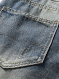 Men's Youth Street Ripped Slim Fit Mid Waist Jeans