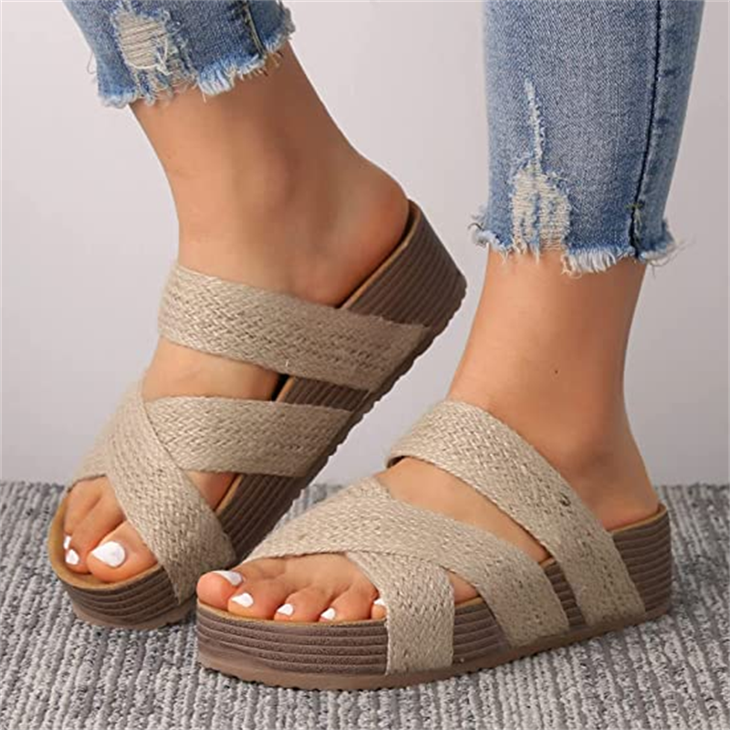 Casual Cross Strap Thick Sole Fisherman Sandals for Women