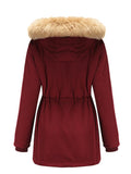 Women's Casual Solid Color Hooded Collar Thermal Coats