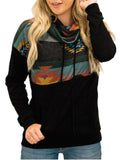 Women's Ethnic Style Sun Totem Printed High Neck Pullover Sweatshirt