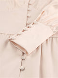 V-Neck Single Breasted High Waist Long Dress