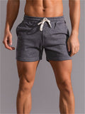 Men's Summer Super Soft Fitness Loose Elastic Waist Cotton Shorts