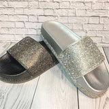 Women's Fashion Casual Shining Slip-on Open Toe Slippers