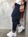 Hip-Hop Style Big Pockets Drawstring Ankle Tied Sport Pants