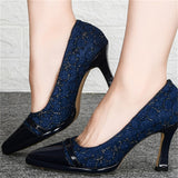 Pointed Toe Slip-On High Heel Dress Shoes