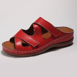 Summer Hollow Out Velcro Wedge Heel Casual Slippers for Women