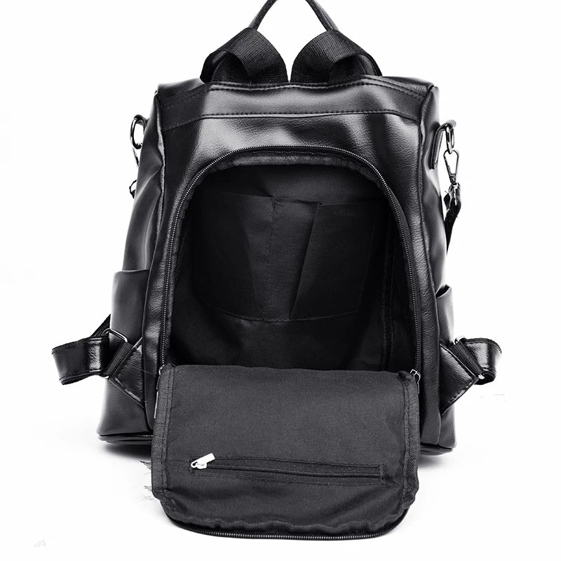 Large Capacity PU Leather Retractable Backpacks