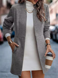 Fashion Cardigan Slim Fit Office Lady Suit Coats with Pockets