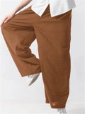 Mens Loose Straight Cotton&Linen Pants