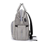 Women Oxford Multi-functional Waterproof Diaper Backpack With USB Charging Port