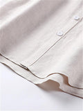 Casual Loose Comfy Linen Buttons Long Sleeve Shirts