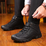 Warm Fur Lining Lace Up Winter Thermal Snow Boots For Men
