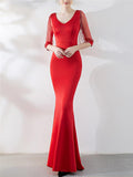 Gorgeous Fitted Waist Mermaid Maxi Vintage Evening Gowns