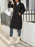 Female Slim Trendy Hooded Mid-length Quilted Coats