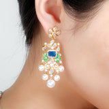 Noble Classy Fresh Versatile Leaves Pearl Female Earrings