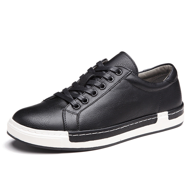 Mens Fashion Leather Lace-up Flat Casual Shoes