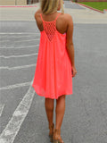 Summer Sleeveless Chiffon Coral Dress