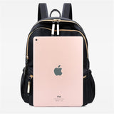 Fashionable Casual Gold-Tone Hardware Multi-Pocket Lightweight Backpack