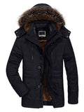 Men's Casual Faux Fur Hooded Warm Parka Coat