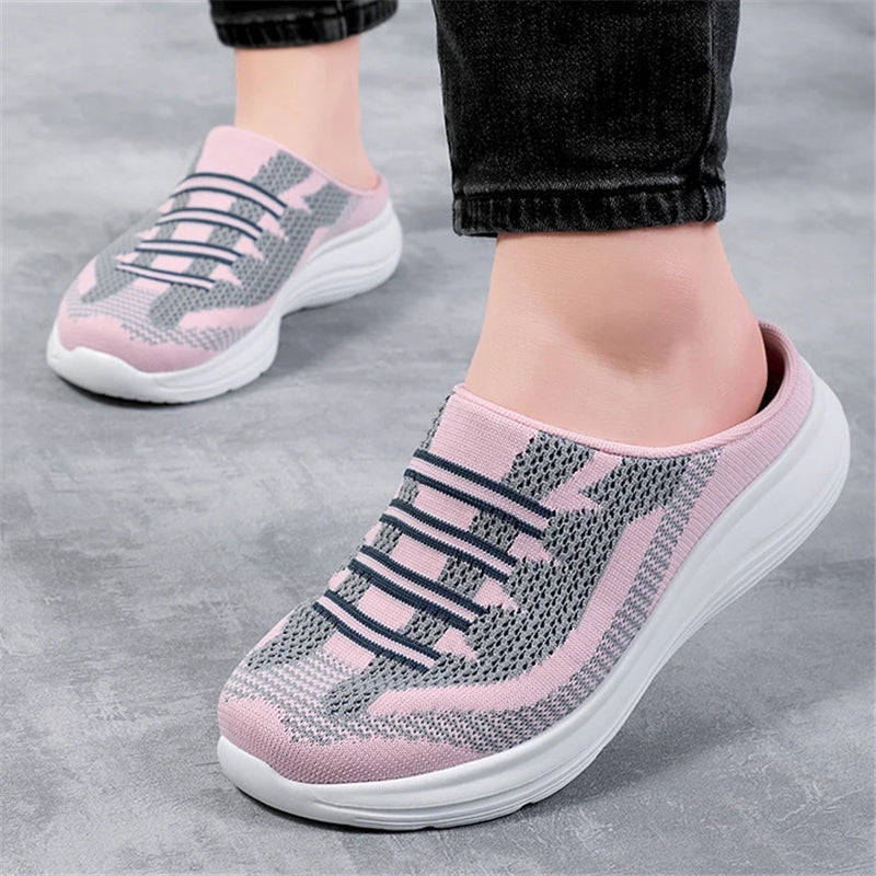 New Women's Casual Mesh Slippers Indoor Non-Slip Soft Shoes