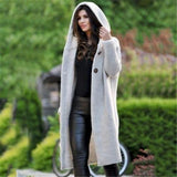 Women's Hooded Warm Cardigan Long Coat