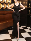 Sexy Ruched Side Slit Formal Dresses for Women