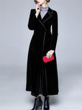 Women's Elegant Long Corduroy Coat Maxi Windbreaker