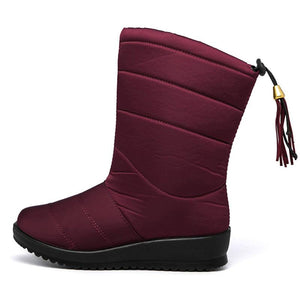 Women's Tassel Zipper Waterproof Warm Snow Boots