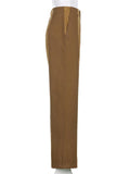 Fashionable Zipper Up Solid Color Corduroy Wide Leg Bootcut Pants