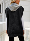 Girl's Summer Button Down Sleeveless Hooded Denim Vest