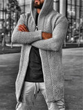 Men's Fashion Mid Length Rib Cardigan With Hood