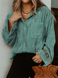 Women's Solid Color Simple Style Long-Sleeved Blouse