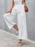 Women's Summer Ultra Soft High Waist Pockets Flowing Wide Leg Pants