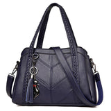 Fashion Elegant Leather Handbag Large Capacity Tassel Ornaments Shoulder Bag