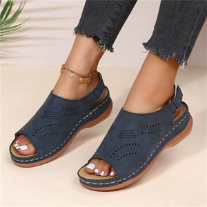 Casual PU Ankle Wrap Comfy Beach Sandals for Women