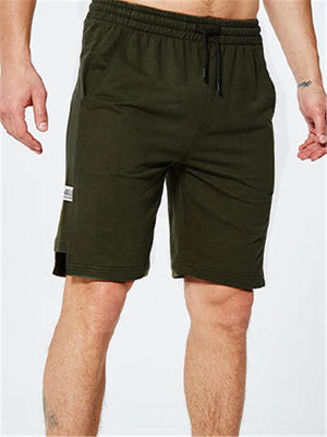 Mens Solid Color Plain Casual Sports Knee Shorts