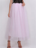 Graceful Simple Style Solid Color 4 Layers Free Size Tulle Skirts